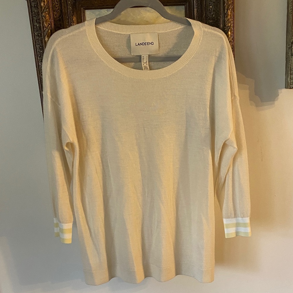 Lands' End Women's Cashmere Cream Sweater